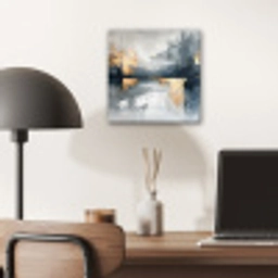 Kunst - Grijs - Goud - Abstract aluminium wit klein -sfeer5