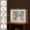 Bos - Winter - Bomen - Natuur - Pad - Doorkijk - Wit Light Box met batterij (Wandlamp) middel -USP_websiteoverzichtNL