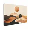 Zon - Heuvels - Boom - Abstract Tuinposter op houten frame 2 cm dik klein -3d