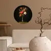 Boeket - Oranje - Gouden - vaas Wandcirkel behangsticker klein -sfeer1