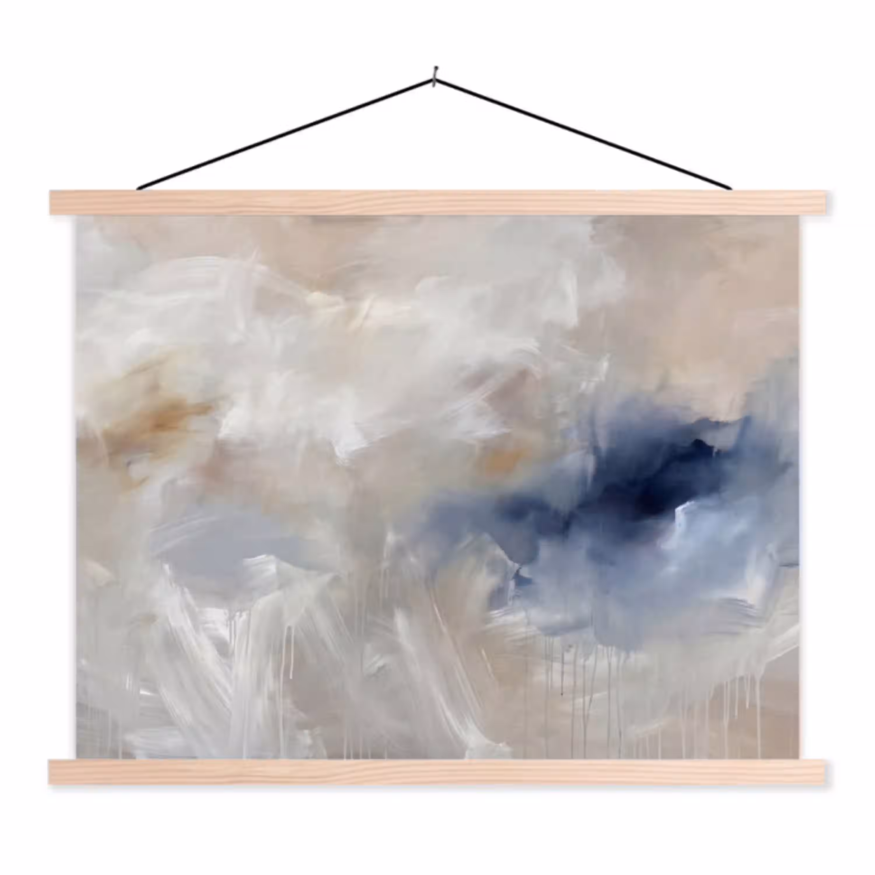 Abstract - Wolken - Sfeer - Modern - Beige textielposter latten blank klein -3d