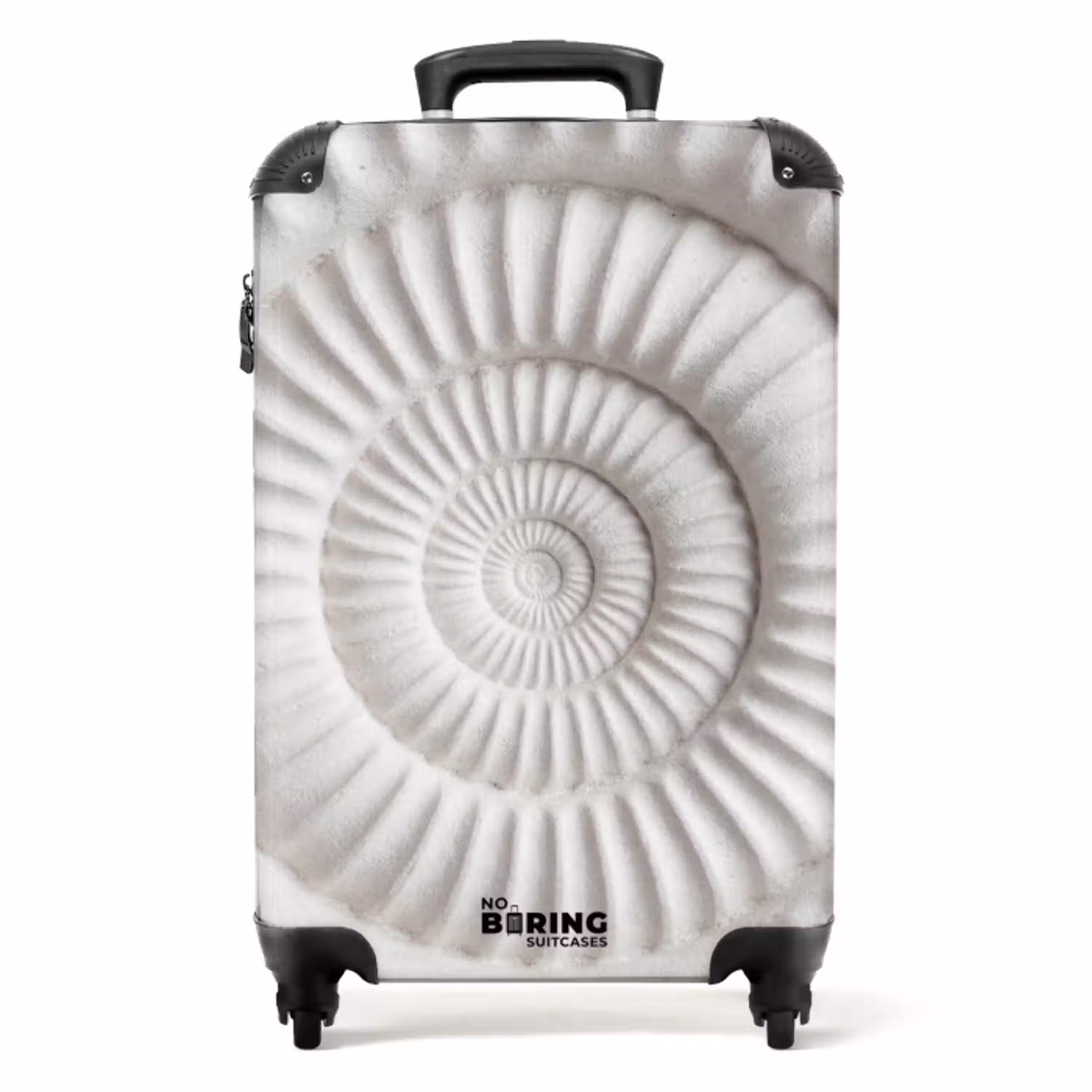 Schelp - Spiraal - Wit NBS - Handbagage koffer - Volwassenen Unisex middel -productfoto_recht