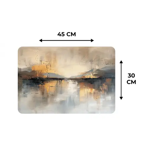 Abstract - Modern - Beige - Aesthetic - Goud Placemat vinyl groot -specs