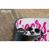Cheers - Hond - Roze - Wijn Placemat vinyl groot -closeup