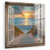 Doorkijk - Strand - Pad - Zonsondergang plexiglas 5mm klein -zzzproduct_nieuw