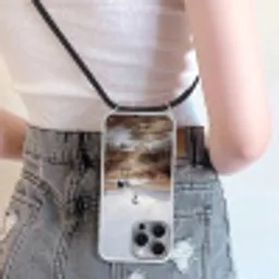 Kraanvogel - Natuur - Realistisch Hoesje iPhone 16 Pro Max met koord klein -sfeer5