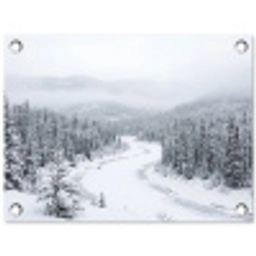 Rivier - Bevroren - Landschap - Winter tuinposter los doek klein -3d
