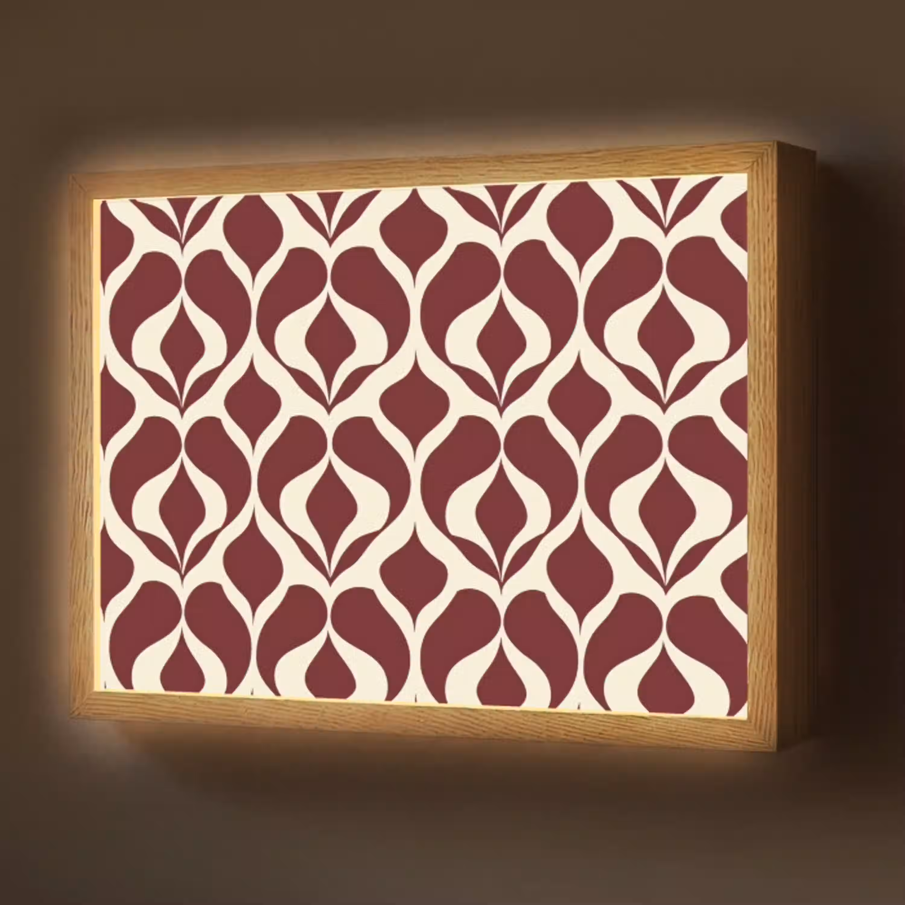 Rood - Druppelpatroon - Grafisch Light Box met batterij (Wandlamp) middel 907 -z3d_website