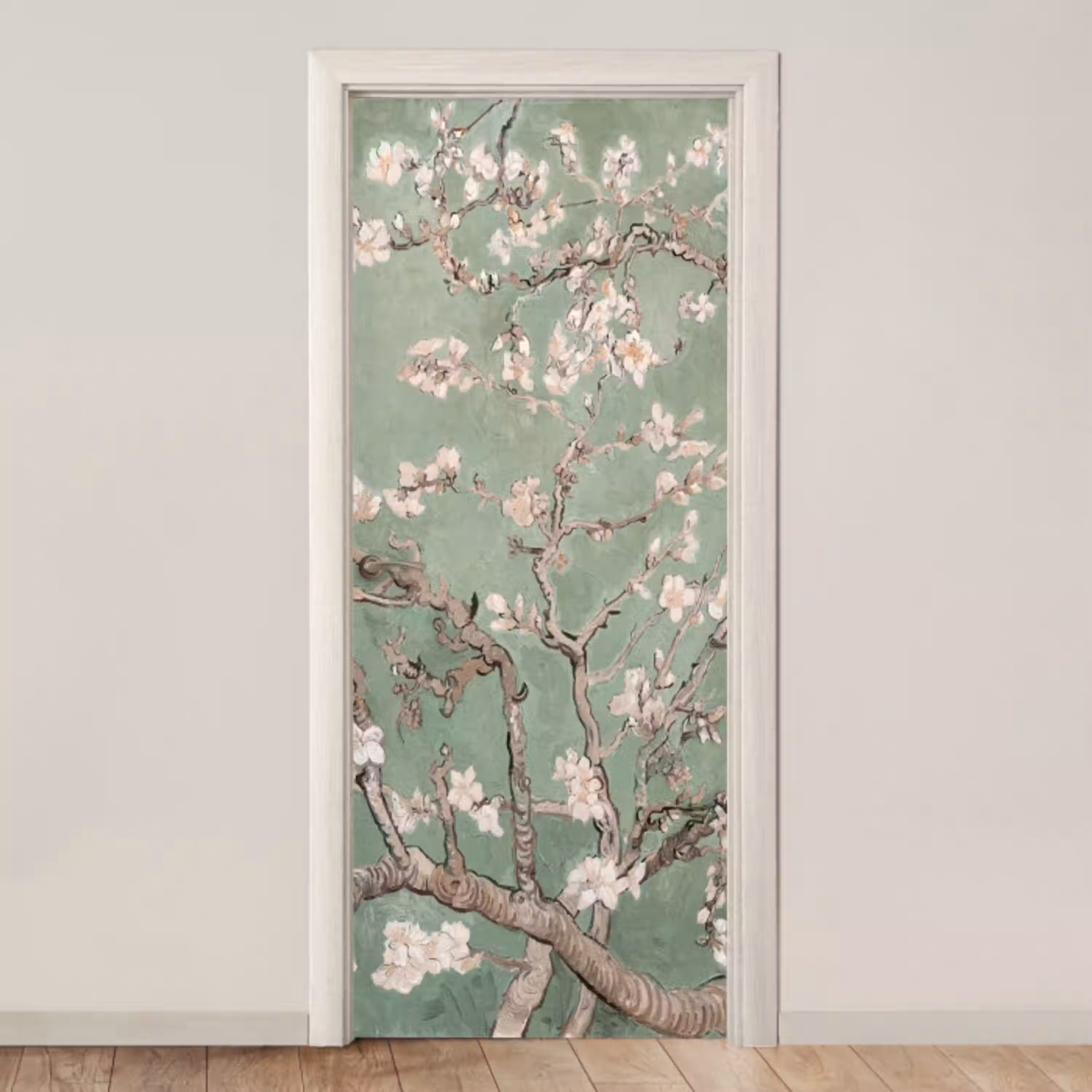 Amandelbloesem - Kunst - Van Gogh - Groen deurposter klein -3d_beige