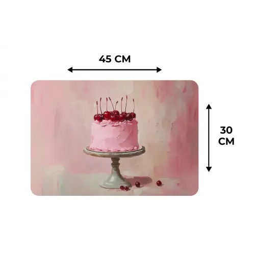 Taart - Pink - Cherry Placemat vinyl groot -specs