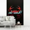 Krab - Rood - Neon - Quote fotobehang vinyl groot -woonkamer