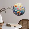Bloemen - Natuur - Waterverf - Kunst Wandcirkel behangsticker klein -sfeer3