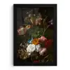 Vaas met bloemen - Schilderij van Rachel Ruysch fotolijst zwart zonder passe partout klein -3d