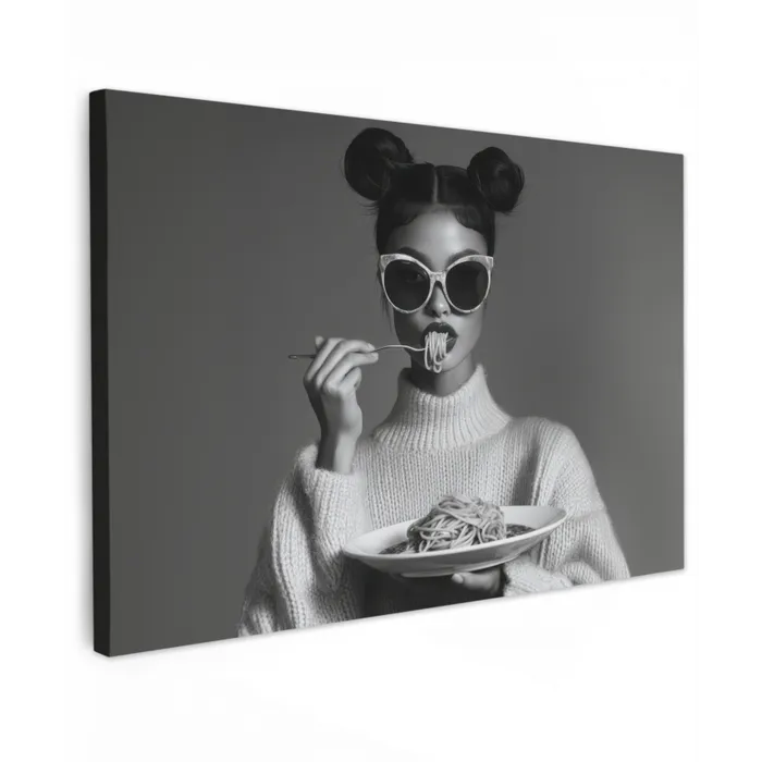 Vrouw - Pasta - Zonnebril canvas 2cm klein -z3d