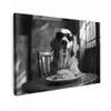 Golden Retriever - Hond - Vrolijk -  Bord spaghetti - Zwart - wit canvas 2cm klein -z3d