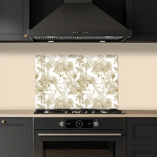 Tijger - Jungle - Vogel - Beige keuken achterwand spatscherm klein 900 -sfeer1