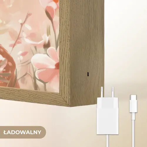 Hertje - Illustratie - Bloemen - Roze Light Box met batterij (Wandlamp kind) middel -USP_websiteoplaadbaarNL