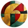 Abstract - Kerst - Goud - Rood - Groen Wandcirkel kunststof plaat 5mm dik klein -3d