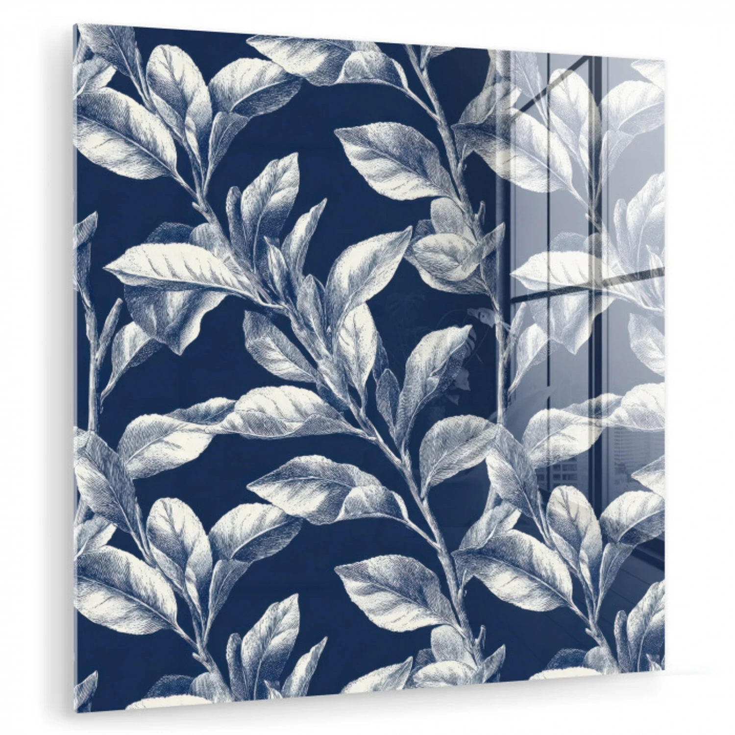 Botanisch - Patroon - Blauw plexiglas 5mm klein 11 -zzzproduct_nieuw
