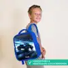 Monstertruck raast door lichtsnelheid Kinderrugzak - Blauw middel -sfeer3_NL