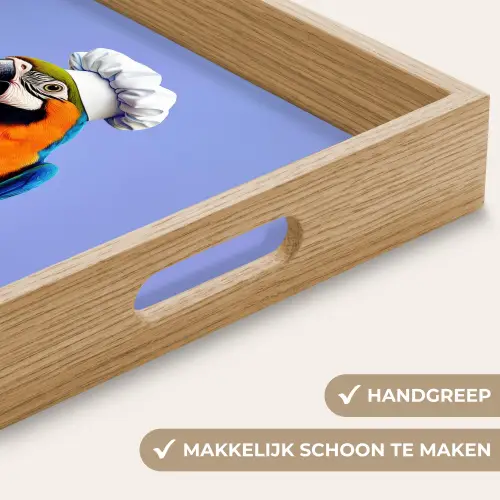 Papegaai - Koksmuts - Vogel - Leuk Dienblad Rechthoek middel -USP_HandgreepNL