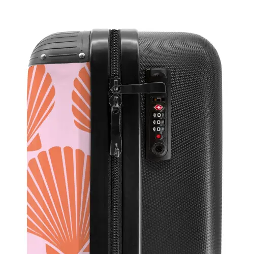 Patronen - Schelp patroon in pastelroze NBS - Handbagage koffer - Kinderen Unisex middel -slot