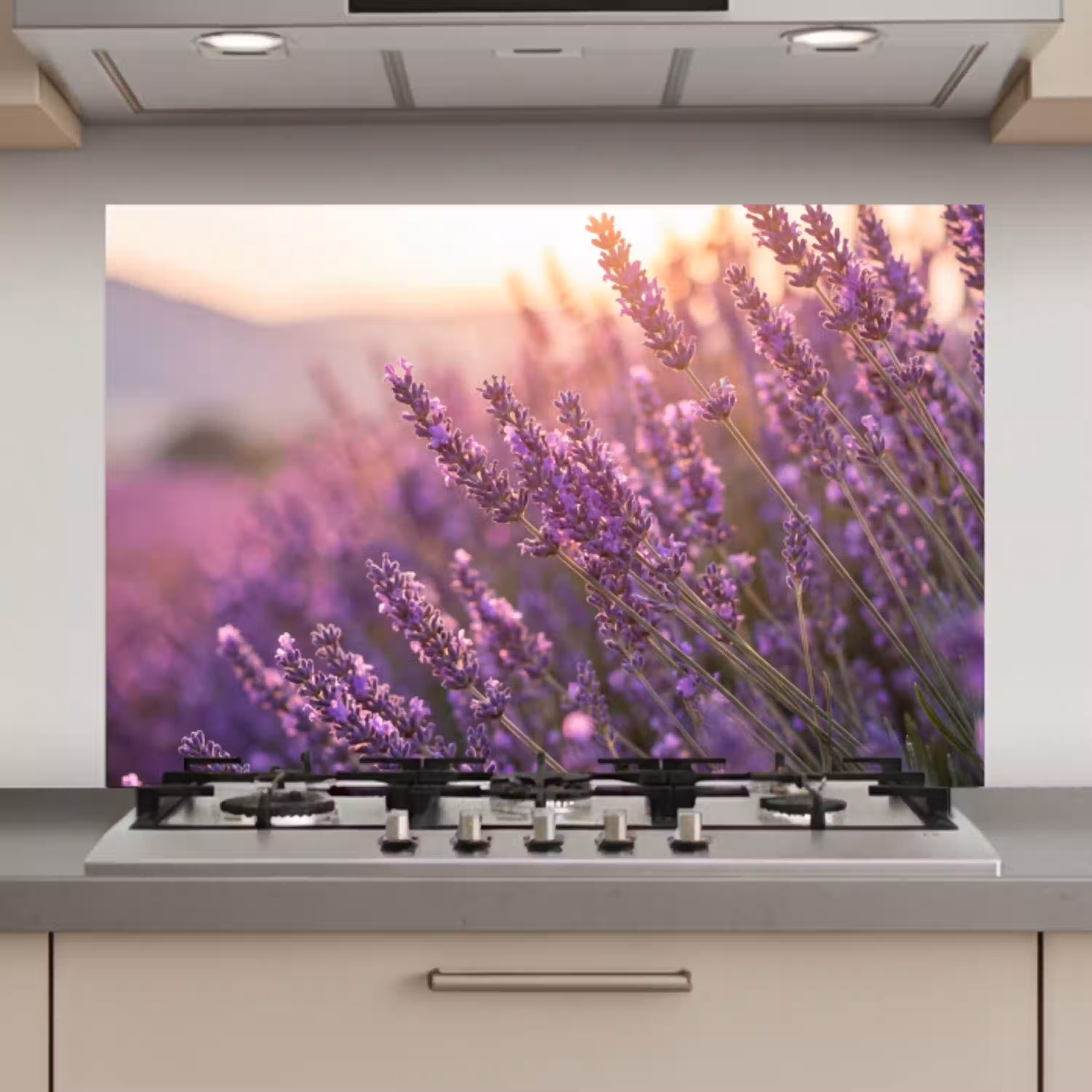 Lavendel - Paars - Zonlicht keuken achterwand spatscherm klein -3d_website