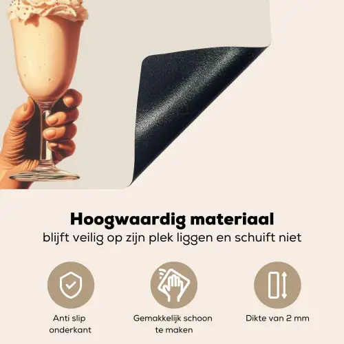 Milkshake - Kers - Rietje Inductie beschemer met haakjes klein -ky-onderkant-nl