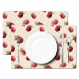 Framboos - Stippen - Rood Placemat vinyl groot 368 -zzsfeer2_Kitchenyeah-website