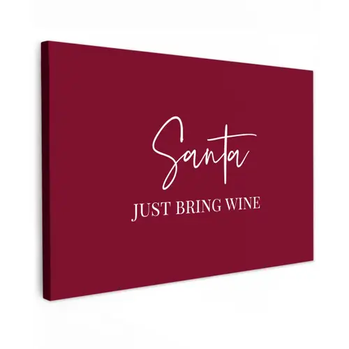 Santa - Wine - Rood - Kerst - Kerstman canvas 2cm klein -z3d