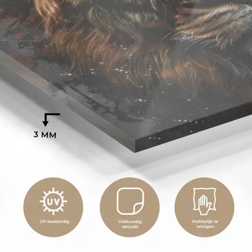 Leeuw - Dieren - Portret - Zwart - Luxe plexiglas 5mm klein -sfeer2