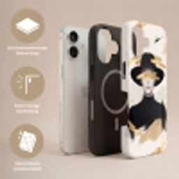 Vrouw - Portret - Modern - Goud - Kunst Toughcase MagSafe Apple iPhone 17 klein -USP_Lagen_NL