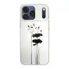 Bladeren - Zwart - Lotusbloem - Minimalitisch Telefoonhoesje iPhone 17 Pro Max klein -3d