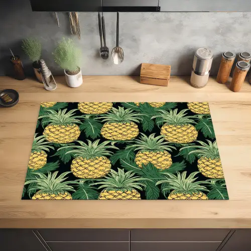 Patroon - Tropisch - Ananas - Illustratie Inductie beschermer vinyl 3mm klein 276 -sfeer5