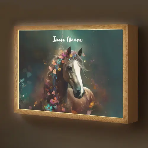Dieren - Paard - Natuur - Vlinder - Bloemen Light Box met batterij (Wandlamp kind) middel -z3d_website