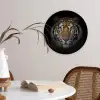 Tijger - Wilde dieren - Portret - Zwart - Dieren Wandcirkel kunststof plaat 5mm dik klein -sfeer4