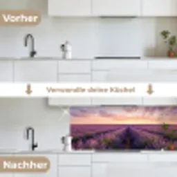 Landschap - Lavendelveld - Paars keuken achterwand 2 middel -voor-na_DE
