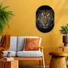 Tijger - Wilde dieren - Portret - Zwart - Dieren Wandcirkel Ovaal Forex klein -sfeer4