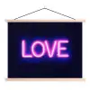 Neon - Love - Valentijn textielposter latten blank klein -3d
