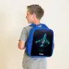 Lichtgevend vliegtuig Kinderrugzak - Blauw middel -sfeer2