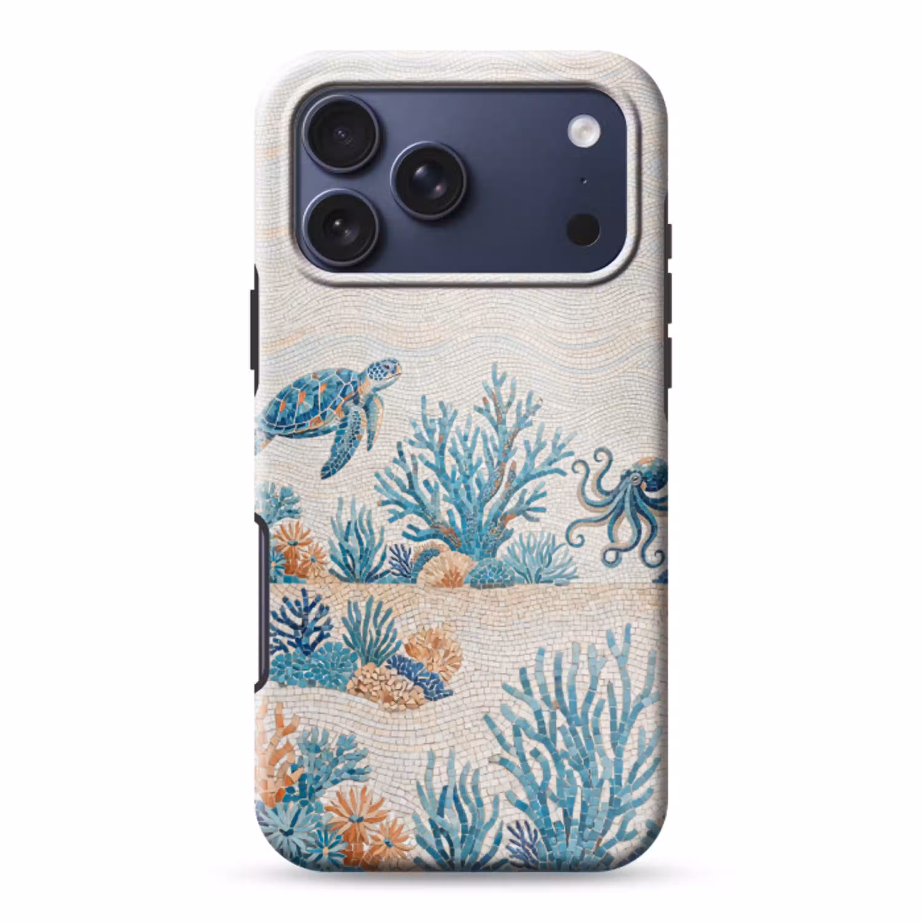 Dieren - Onderwater - Natuur - Mozaïek - Blauw Toughcase MagSafe Apple iPhone 17 Pro Max klein -3d