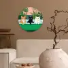 Badkamer - Kattenparade - Kleurrijk Wandcirkel kunststof plaat 5mm dik klein -sfeer1