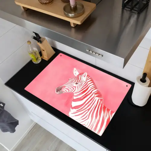 Zebra - Pink - Verf Inductie beschemer met haakjes klein -sfeer1