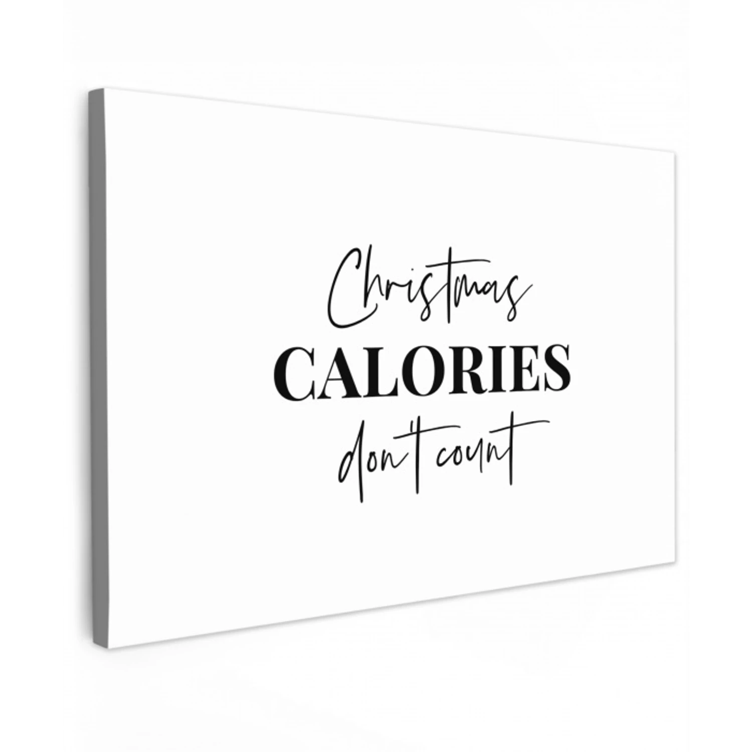 Kerst quote - Winter - Christmas calories - Wit canvas 2cm klein -z3d