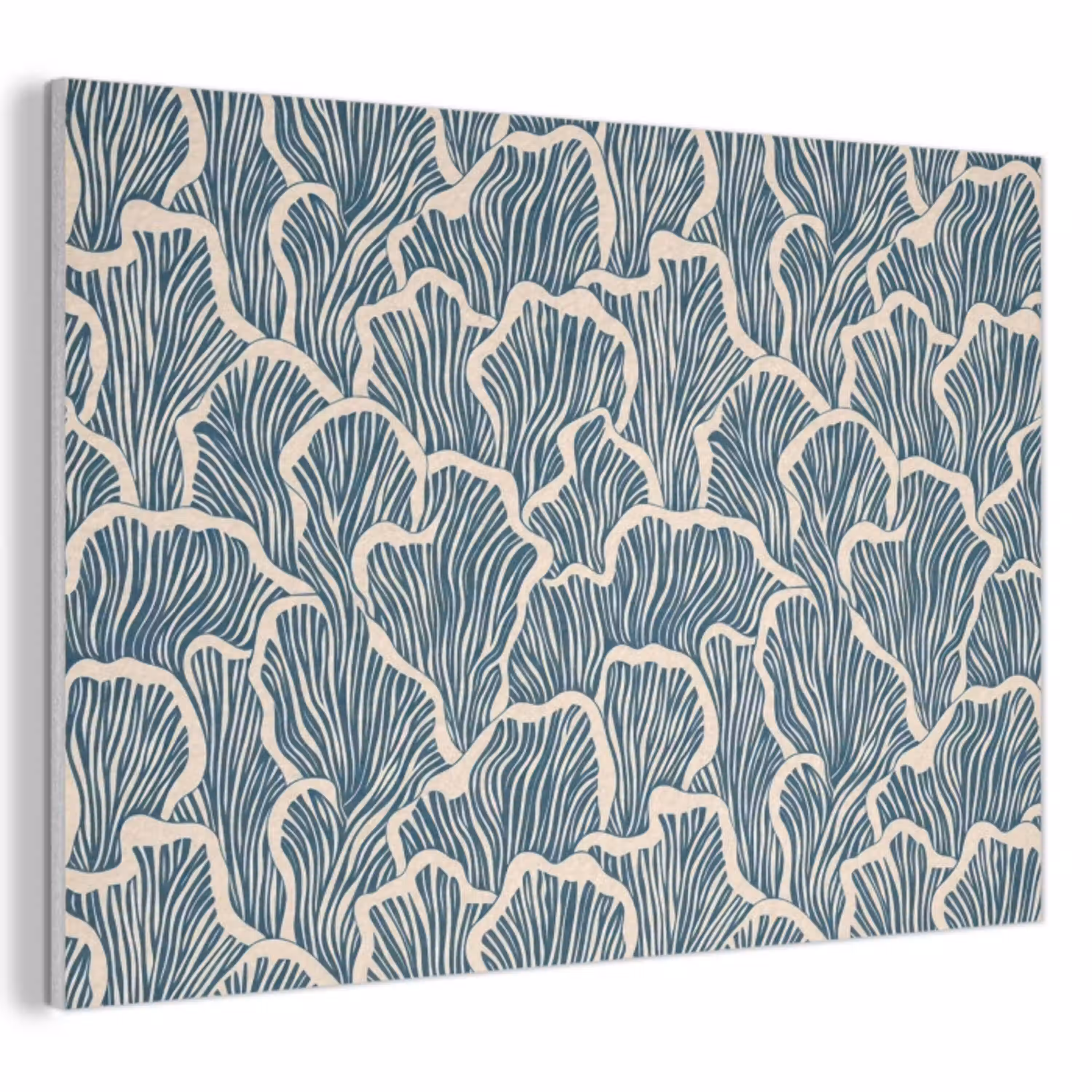 Organisch - Blauw - Crème - Schelpen PET vilt klein 837 -3d