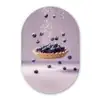 Eten - Taart - Bessen - Blauw Wandcirkel Ovaal Glas middel -3d