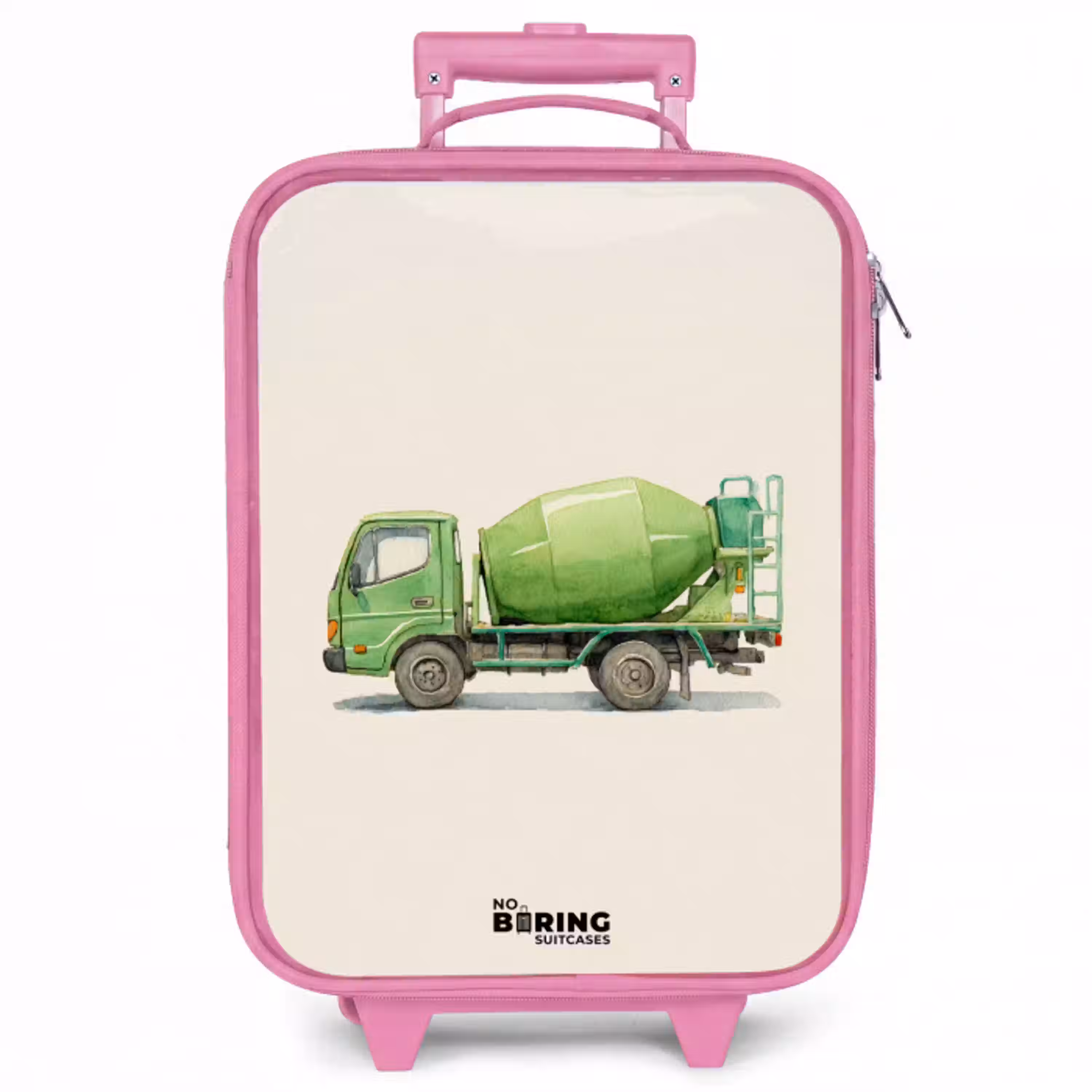 Betonmixer - Getekend - Groen Kinderkoffer - Roze klein -zzz_website3d