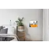 Sinaasappel - Eiffeltoren - Vrouw textielposter latten blank klein -woonkamer