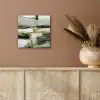 Penseelstreken - Groen - Abstract - Japandi aluminium wit klein -sfeer4