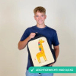 Giraffe - Dier - Kleurrijk Rugzak - Zwart middel -sfeer7_DE